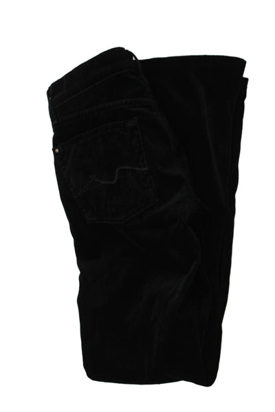7 For All Mankind Women Black Button Pants 98% Cotton 2% Poly Size 25