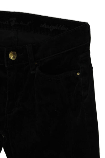 7 For All Mankind Women Black Button Pants 98% Cotton 2% Poly Size 25