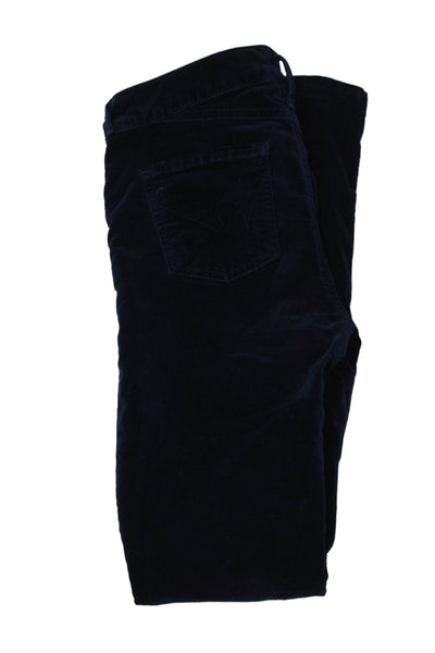 Citizens of Humanity Unisex Pants Dark Blue Polyester Blend Button Size 25