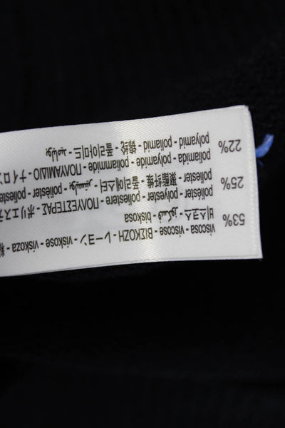 Zara Unisex Pullover Collared Zip Dark Blue 100% Cotton Long Sleeve Size S