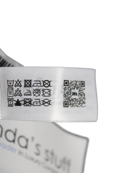 Zara Unisex Pullover Collared Zip Dark Blue 100% Cotton Long Sleeve Size S