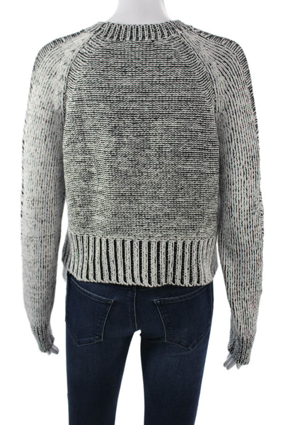 The Range Unisex Black Cotton Striped Crew Neck Pullover Sweater 90s Size XS
