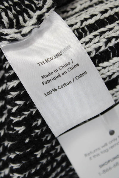 The Range Unisex Black Cotton Striped Crew Neck Pullover Sweater 90s Size XS