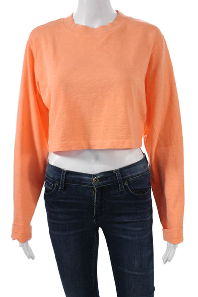 Cotton Citizen Women Cropped Orange Cotton Long Sleeve T-Shirt Size XS