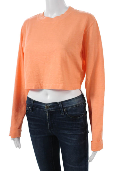 Cotton Citizen Women Cropped Orange Cotton Long Sleeve T-Shirt Size XS