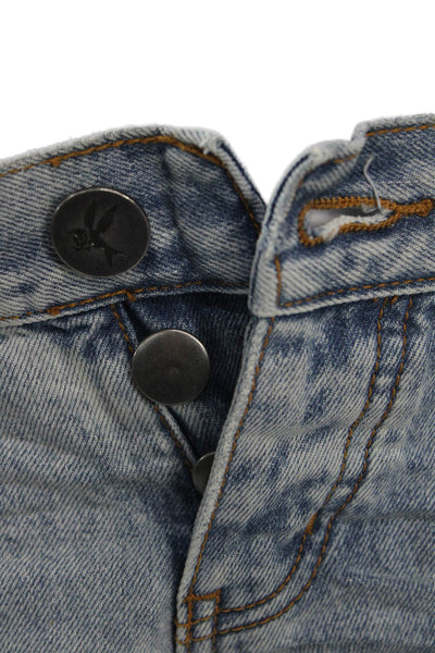 One X One Teaspoon Unisex Light Blue Beach Shorts 100% Cotton Size 24