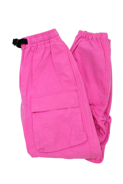 TNA Unisex Pink Cargo Jogger Pants Cotton Blend Buckle Size 2XS