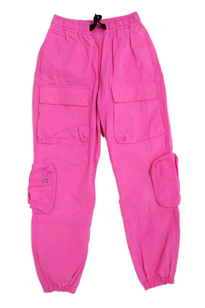 TNA Unisex Pink Cargo Jogger Pants Cotton Blend Buckle Size 2XS