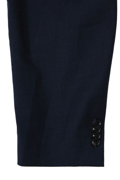 Tommy Hilfiger Mens Dark Blue Collared Button Suit Jacket Wool Blend Size 46