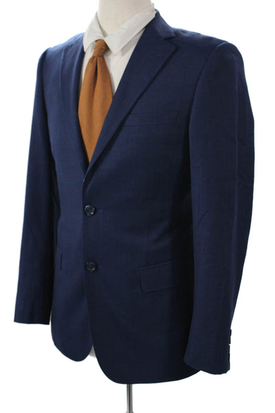 Tiglio Mens Wool 2 Piece Suit Jacket Dark Blue Collared Button Size 40