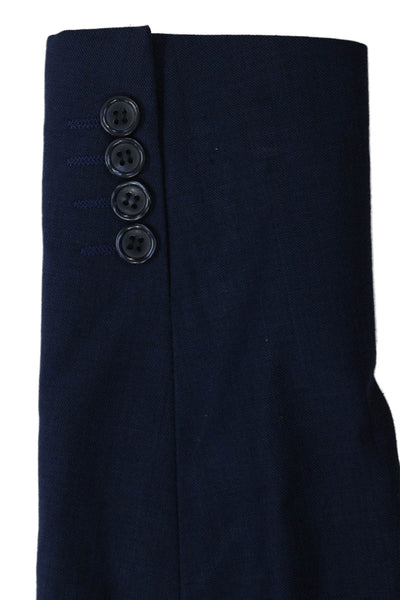 Tiglio Mens Wool 2 Piece Suit Jacket Dark Blue Collared Button Size 40