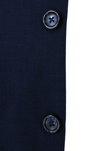 Tiglio Mens Wool 2 Piece Suit Jacket Dark Blue Collared Button Size 40