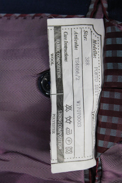 Tiglio Mens Wool 2 Piece Suit Jacket Dark Blue Collared Button Size 40