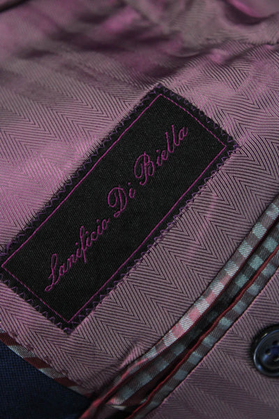 Tiglio Mens Wool 2 Piece Suit Jacket Dark Blue Collared Button Size 40