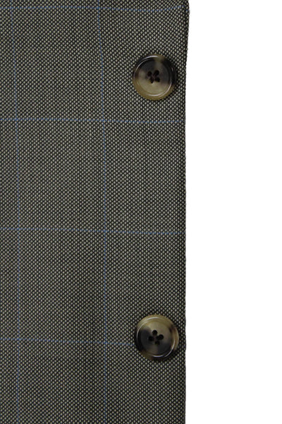 Hickey Freeman Mens Suit Jacket Gray 100% Wool Check Button Size 40