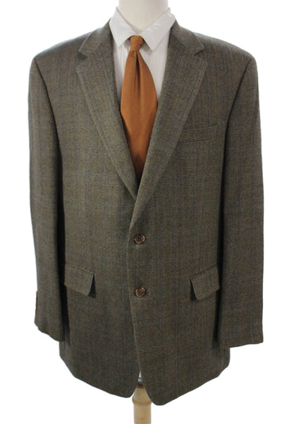 Lauren Ralph Lauren Mens Brown Herringbone Lambswool Sport Coat Size 44