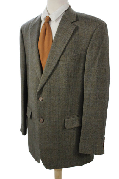 Lauren Ralph Lauren Mens Brown Herringbone Lambswool Sport Coat Size 44