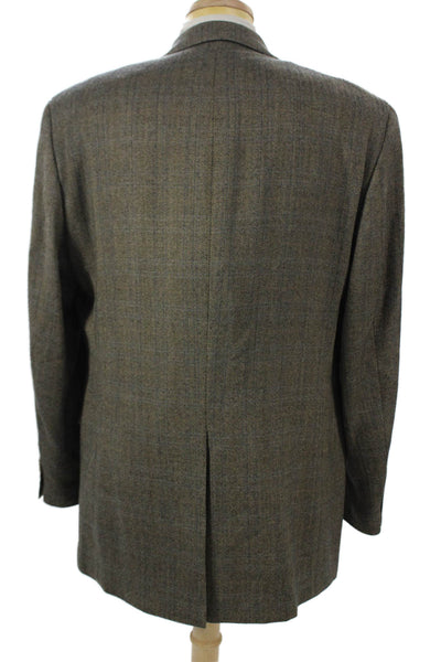 Lauren Ralph Lauren Mens Brown Herringbone Lambswool Sport Coat Size 44