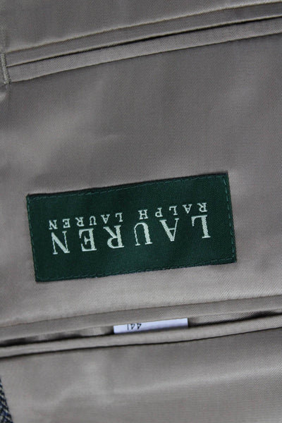 Lauren Ralph Lauren Mens Brown Herringbone Lambswool Sport Coat Size 44