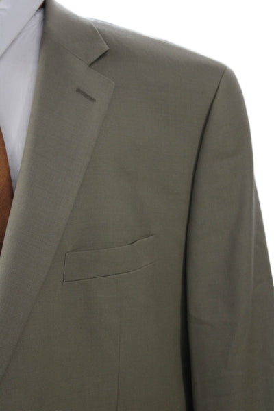 Ralph Ralph Lauren Mens Beige Wool Suit Jacket Collared Button Classic Size 50