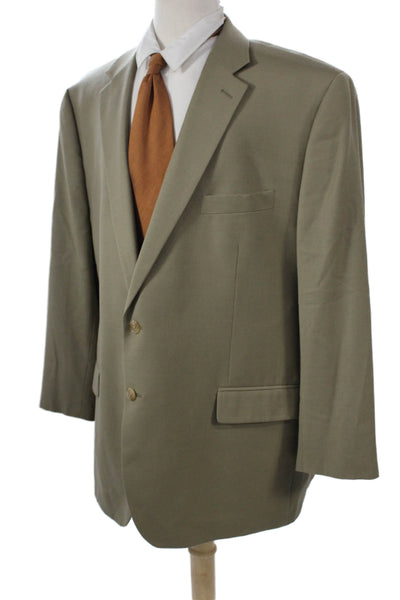 Ralph Ralph Lauren Mens Beige Wool Suit Jacket Collared Button Classic Size 50