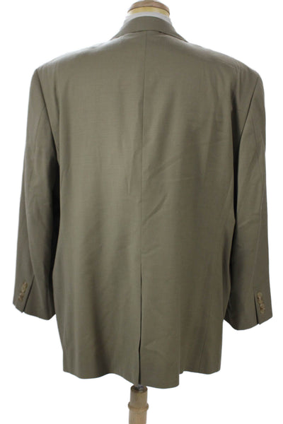 Ralph Ralph Lauren Mens Beige Wool Suit Jacket Collared Button Classic Size 50