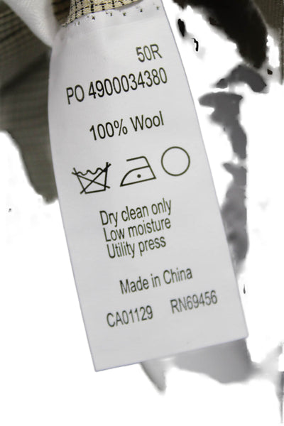 Ralph Ralph Lauren Mens Beige Wool Suit Jacket Collared Button Classic Size 50