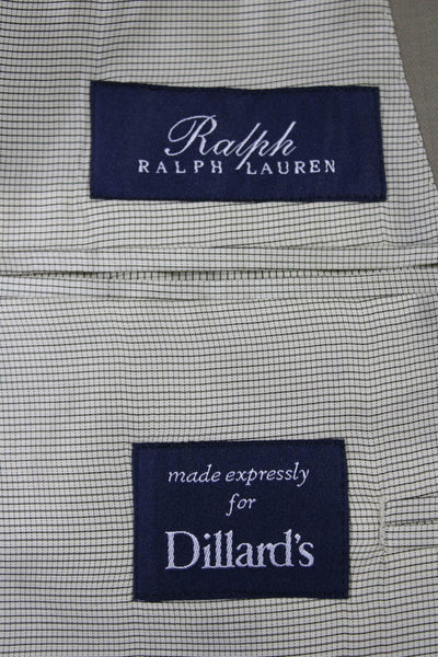 Ralph Ralph Lauren Mens Beige Wool Suit Jacket Collared Button Classic Size 50