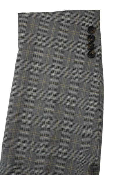 Brooks Brothers Mens Wool Plaid Suit Jacket Gray Button Collared Size 50