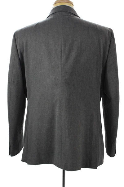 Nautica Mens Gray Solid Collared Button Suit Jacket Size 40