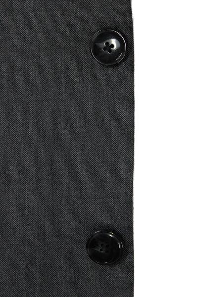 Nautica Mens Gray Solid Collared Button Suit Jacket Size 40