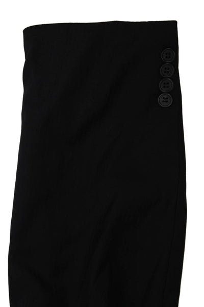 Joseph Abboud Mens 2 Piece Suit Jacket Black Wool Solid Button Size 44