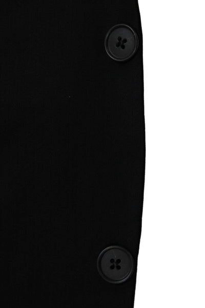 Joseph Abboud Mens 2 Piece Suit Jacket Black Wool Solid Button Size 44