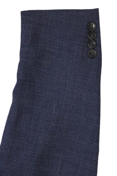Perry Ellis Mens Suit Jacket Blue Wool Blend Button Solid Size 40