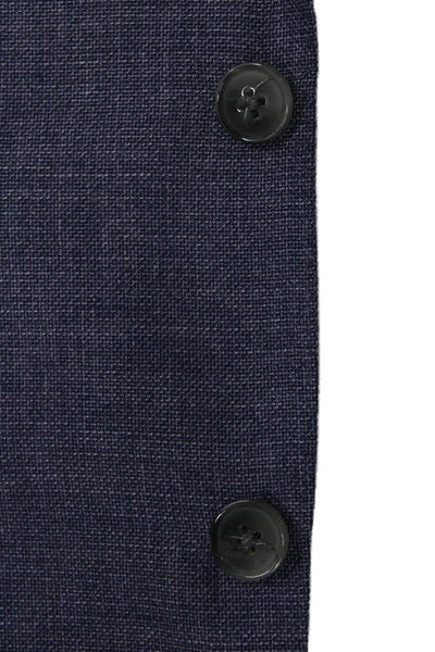 Perry Ellis Mens Suit Jacket Blue Wool Blend Button Solid Size 40