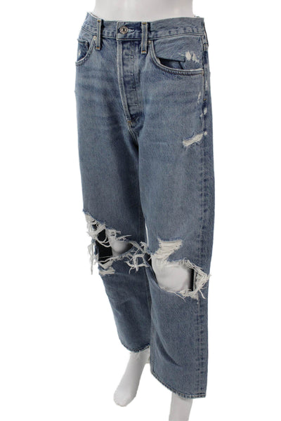Agolde Women Boyfriend Mom High Rise Blue Jeans Size 28