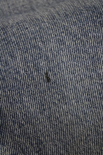 Agolde Unisex Cropped Straight Jeans High Rise Blue Cotton Button Size 28