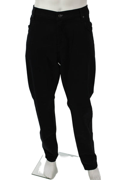 7 For All Mankind Mens Black Jeans Button Fly 34 Inseam Size 40