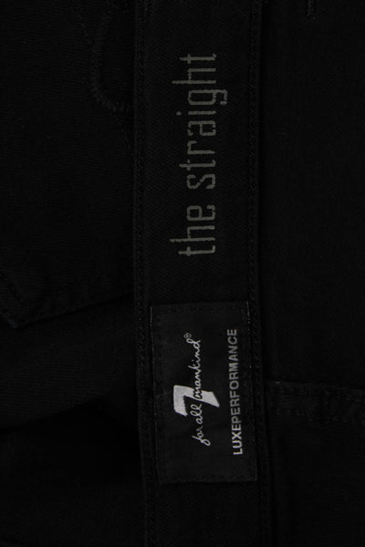 7 For All Mankind Mens Black Jeans Button Fly 34 Inseam Size 40
