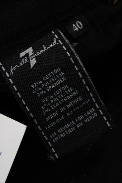 7 For All Mankind Mens Black Pants Classic Button Fly Size 40