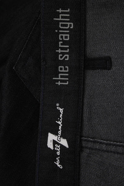 7 For All Mankind Mens Black Straight Jeans Size 40