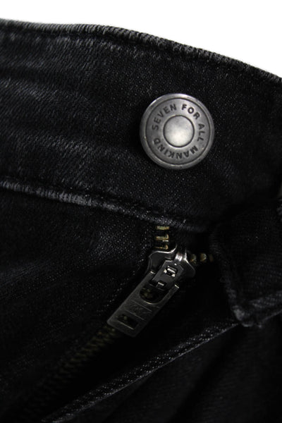7 For All Mankind Mens Straight Tapered Black Jeans Size 40