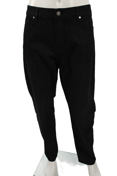 7 For All Mankind Mens Black Straight Tapered Jeans Size 38