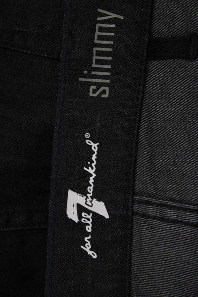 7 For All Mankind Mens Black Straight Tapered Jeans Size 38