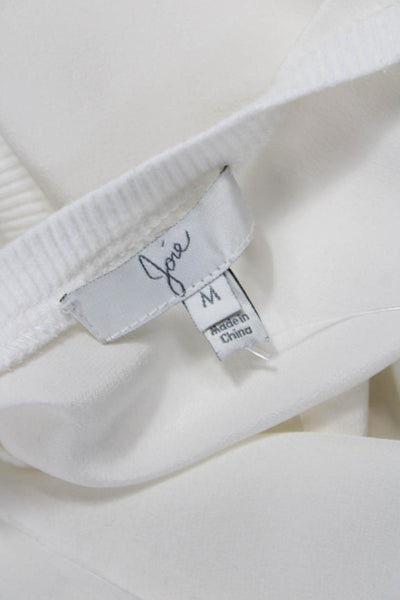 Joie Women Silk Sleeveless Round Neck Basic Tank White Size M