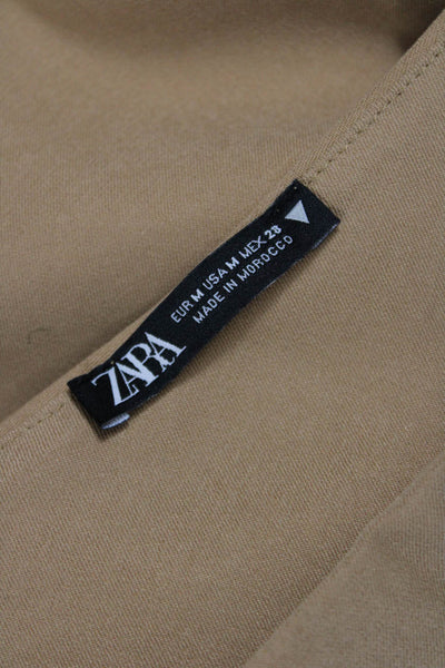 Zara Womens Beige Sleeveless Tank Classic 98% Cotton 2% Elastane Size M