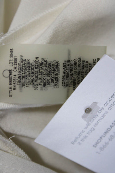 Elie Tahari Women Mock Neck Sleeveless Basic Tank White Size L