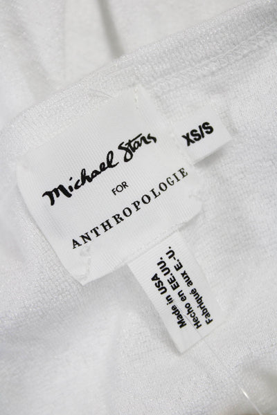 Michael Stars Womens White V Neck Short Sleeve Basic T-Shirt Size XS