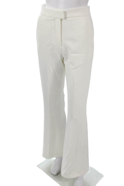French Connection Women White Dress Pants Hook & Eye 64% Polyester Size 0