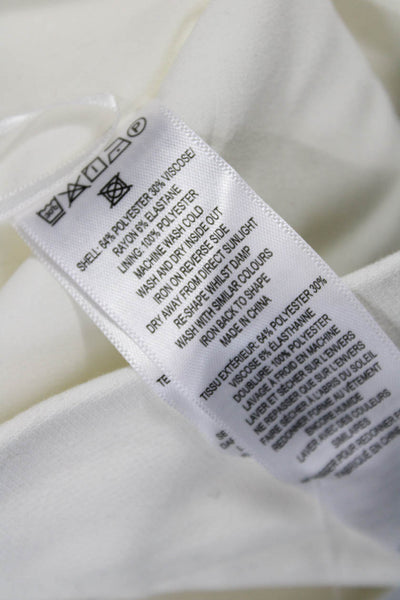 French Connection Women White Dress Pants Hook & Eye 64% Polyester Size 0